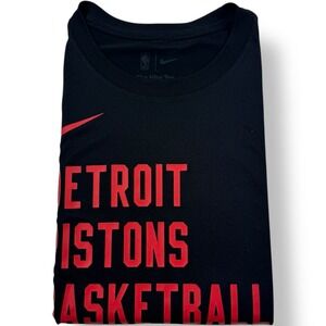 Nike Engineered Dri-Fit Detroit Pistons Graphic Shirt‎ Black Men's Sz Large Tall